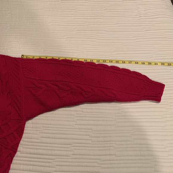 Ralph Lauren Vintage Deep Pink Mock-Neck Cable knit Women Heavy Sweater - Picture 13 of 13